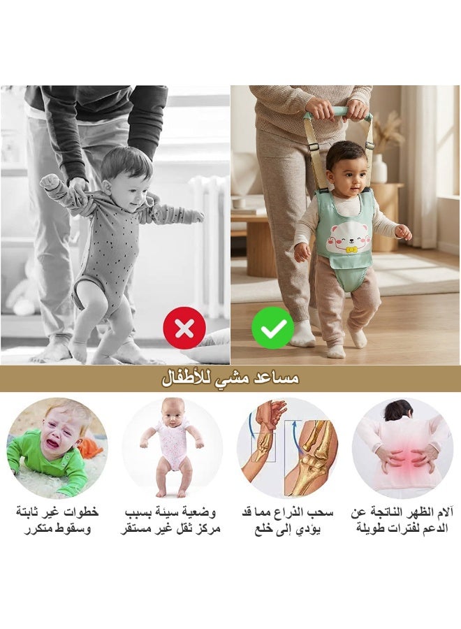 BBMORE Baby Walker Harness, Adjustable Handheld Kids Walker Helper Assistant Belt with Detachable Crotch for 7-24 Month Old (Pink) - Image 3